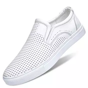 Высококачественная летняя обувь из натуральной кожи с дышащими вставками, деловая повседневная обувь, удобная спортивная обувь, обувь люксовых брендов 38