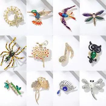 Высококачественная маленькая брошь в виде животного паука в стиле ретро с бриллиантами в виде совы, французские ювелирные изделия высокого класса