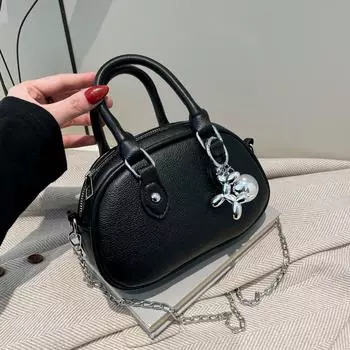 Высококачественная маленькая круглая сумка Niche Design, женская универсальная сумка через плечо, женская сумка-мессенджер, модная сумка для боулинга серебряный