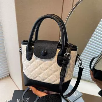 Высококачественная маленькая сумка-ведро Fragrant Wind для переноски вручную, женская новая универсальная сумка через плечо, повседневная модная сумка-мессенджер серебряный