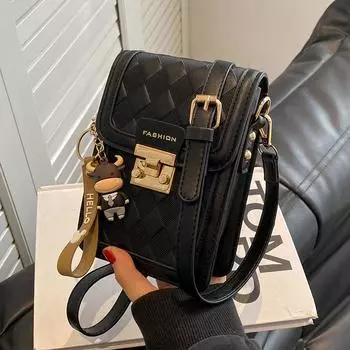 Высококачественная маленькая сумка женская осенне-зимняя универсальная 2024 новая модная сумка через плечо популярная сумка для мобильного телефона
