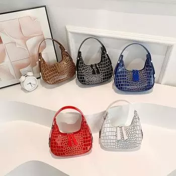 Высококачественная маленькая женская сумка Cross Border под подмышками в 2024 году, новая популярная ручная сумка для пельменей, универсальная сумка в форме полумесяца с текстурой