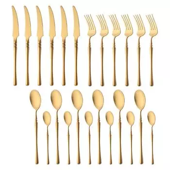 Высококачественная матовая посуда, 24 шт., один комплект, нож из нержавеющей стали 18/10, вилка, ложка, столовые приборы, подарочный набор, кухонное серебро, столовые приборы, набор столовых приборов серебряный