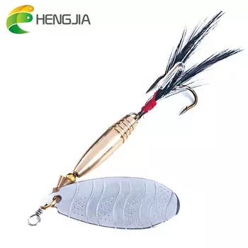 Высококачественная металлическая приманка-спиннер-ложка, приманка с блестками, рыболовные приманки с перьевым крючком 9,1 см, 15 г