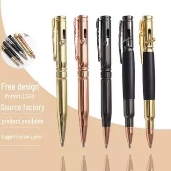 Высококачественная металлическая шариковая ручка с дизайном пистолета, индивидуальным логотипом и многофункциональными функциями.. Идеально подходит для подарков и рекламы. Bullet Type 1.0