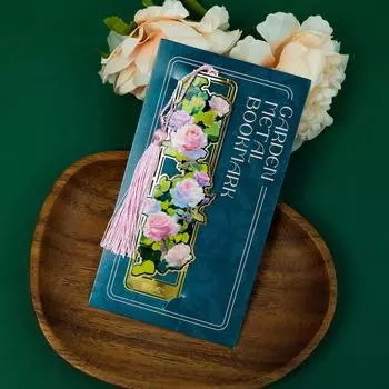 Высококачественная металлическая закладка для книг «Цветок», «Роза», «Подсолнух», «Гортензия», креативный сувенир, полая металлическая закладка с кисточкой