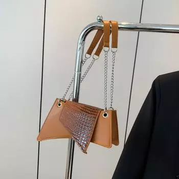 Высококачественная мини-сумка женская летняя модная сумка-мессенджер с цепочкой на плечо коричневый