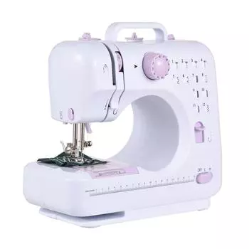 Высококачественная многофункциональная бытовая швейная машина, регулируемая 2-скоростная педаль со светодиодной подсветкой, 12 стежков EU Plug