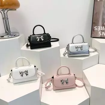 Высококачественная модная маленькая сумка для женщин, новая популярная универсальная сумка через плечо, модная квадратная мини-сумка с бантом