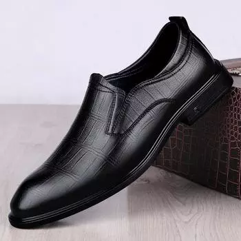 Высококачественная модная мужская обувь из натуральной кожи, повседневная обувь с круглым носком, элегантные мокасины, мужская удобная обувь без застежек для взрослых 35