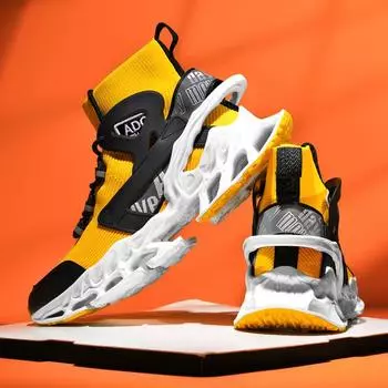 Высококачественная модная обувь, мужские высокие кроссовки с лезвиями, мужские удобные носки, спортивная обувь, брендовый дизайн, мужская прогулочная обувь большого размера 39