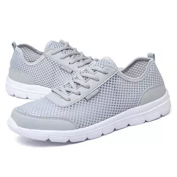 Высококачественная модная сетчатая мужская повседневная обувь на плоской подошве, летние однотонные белые кроссовки унисекс, дышащие кроссовки, прямая поставка Lu9 5 чёрный