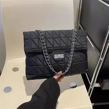 Высококачественная модная сумка женская сумка с бриллиантовой цепочкой осенне-зимняя универсальная сумка через плечо белый