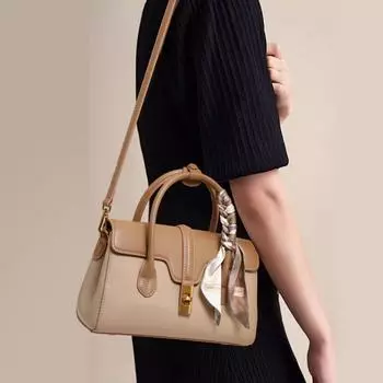 Высококачественная модная женская сумка из натуральной кожи, простая и элегантная сумка через плечо на одно плечо бежевый