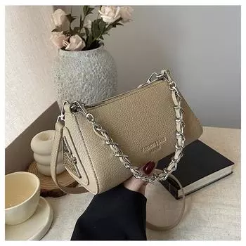 Высококачественная модная женская сумка, новая корейская версия простой диагональной сумки-подушки 2024 года, сумка через плечо с нишевым дизайном легкие хаки