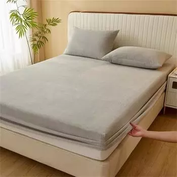 Высококачественная мягкая бархатная простыня с резинками, нескользящие регулируемые наматрасники для односпальной двуспальной кровати размера «king-size» 160x200 см Bed sheet (90x200x25cm)