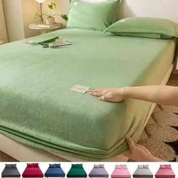 Высококачественная мягкая бархатная простыня с резинками, нескользящие регулируемые наматрасники для односпальной двуспальной кровати размера «king-size» 160x200 см Bed sheet (90x200x25cm) серебряный серый