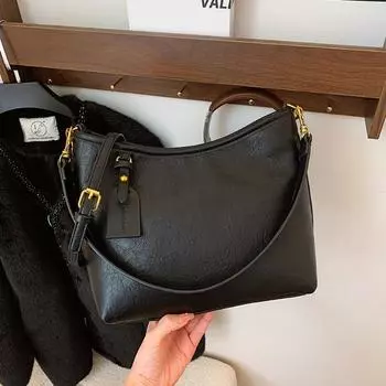 Высококачественная мягкая кожаная модная женская сумка большой вместимости, новинка 2024 года, нишевая дизайнерская сумка на одно плечо, дорожная сумка, сумка через плечо