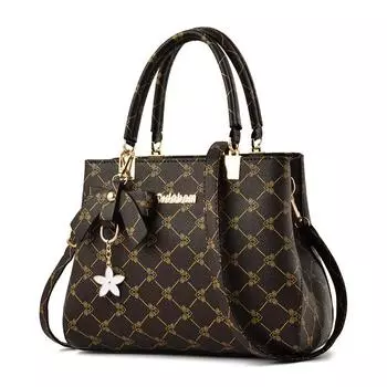 Высококачественная мягкая кожаная роскошная женская сумка с принтом, большая вместимость, сумка-мессенджер для покупок, женская сумка-тоут с тиснеными буквами 28x13x21cm