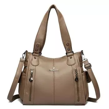 Высококачественная мягкая кожаная сумка через плечо для женщин, большая вместимость, роскошная сумка-тоут, брендовая дизайнерская сумка