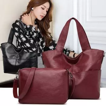 Высококачественная мягкая кожаная женская сумка большой вместимости, внутренний вкладыш средней сумки можно использовать отдельно для осени и зимы, новая женская сумка