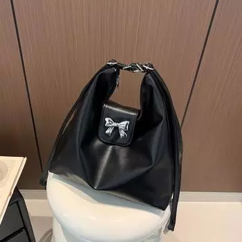 Высококачественная мягкая ПУ многоцелевая сумка женская весенняя новая повседневная сумка-мессенджер большой вместимости универсальная текстура чёрный