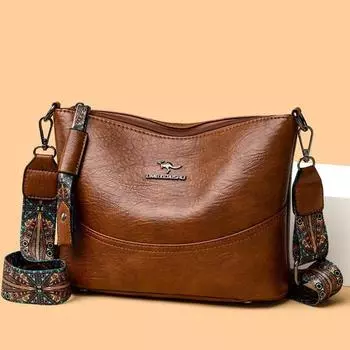 Высококачественная мягкая сумка через плечо из искусственной кожи для женщин, большая вместимость, роскошная сумка-ведро, брендовая дизайнерская повседневная женская сумка-тоут чёрный