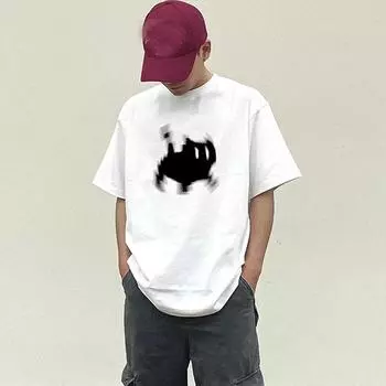 Высококачественная мужская футболка из 100% хлопка 200 г, летняя футболка с забавным мультяшным принтом, мужская одежда, футболка Harajuku большого размера, топы Y2k для молодых мальчиков, уличная одежда M белый