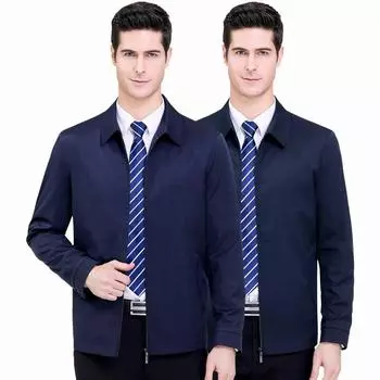 Высококачественная мужская куртка среднего возраста, деловая повседневная куртка с лацканами для папы, весенне-осенняя свободная тонкая куртка 170