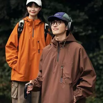 Высококачественная мужская куртка весна-осень ретро полумолния свободная американская функциональная куртка модный бренд с капюшоном инструментальная куртка S