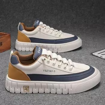 Высококачественная мужская обувь 2025 года, новая весенняя мода, универсальная толстая подошва, износостойкие мужские повседневные низкие спортивные рабочие кроссовки 39 standard sneaker size чёрный