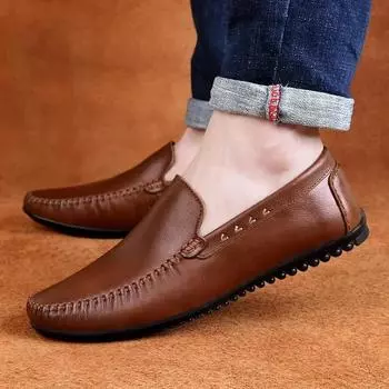 Высококачественная мужская обувь из натуральной кожи, роскошные брендовые туфли-лоферы для мужчин, свадебные туфли, дышащие мокасины для вождения 37