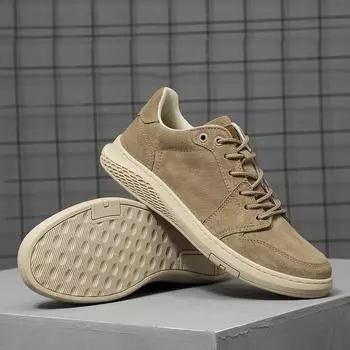 Высококачественная мужская обувь, модные мужские кроссовки из натуральной кожи и коровьей замши, удобные повседневные туфли на шнуровке, мужские кроссовки для активного отдыха 38