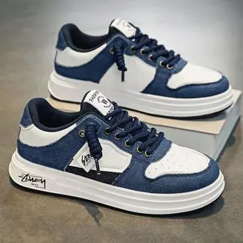 Высококачественная мужская обувь, новая весна 2025, студенческая корейская версия, стильные универсальные нишевые мужские повседневные спортивные кроссовки на толстой подошве 39 standard sneaker size чёрный