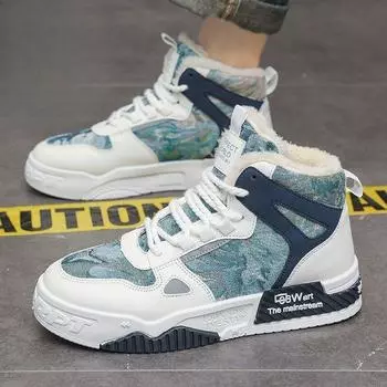 Высококачественная мужская обувь, зимняя обувь для мужчин, толстая подошва, нескользящая, теплая, хлопковая обувь, модные повседневные кроссовки на шнуровке 39