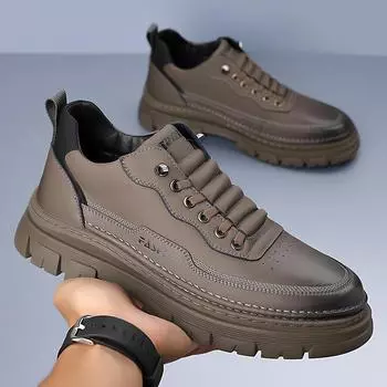 Высококачественная мужская осенняя удобная нескользящая износостойкая рабочая обувь с низким вырезом, модная новая мужская повседневная спортивная обувь 38 чёрный