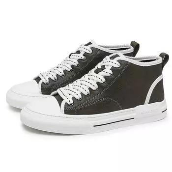 Высококачественная мужская повседневная кожаная обувь для отдыха на открытом воздухе на плоской подошве, дизайнерская спортивная обувь с высоким берцем и мягкой подошвой, брендовая удобная офисная рабочая обувь 39 чёрный