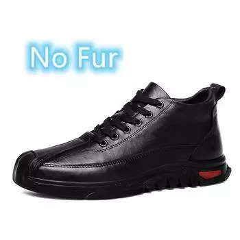 Высококачественная мужская повседневная обувь из натуральной кожи, теплая зимняя обувь, модные кроссовки для ходьбы, нескользящая обувь для треккинга класса люкс 38