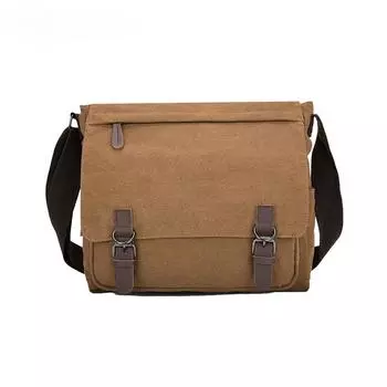 Высококачественная мужская сумка-мессенджер из мытого холста 16 А, взрывозащищенная мужская сумка на плечо с застежкой-молнией, студенческая компьютерная сумка, простая однотонная мужская сумка с клапаном 35*40*13cm хаки