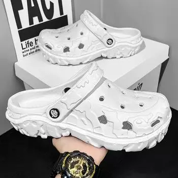 Высококачественная мужская водонепроницаемая обувь из ЭВА, классические женские сандалии, мужские пляжные шлепанцы для отдыха на открытом воздухе, нескользящие повседневные тапочки для пар 40 хаки