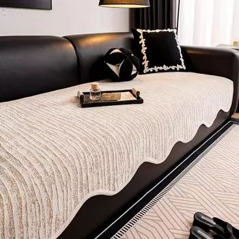 Высококачественная неровная шенилловая подушка для дивана на 3 места, универсальный нескользящий чехол для дивана на все сезоны, однотонная накладка на диван для дома 70x70cm 1PC A