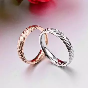 Высококачественная нержавеющая сталь 4 мм золотого цвета обручальные кольца узор пара продвижение ювелирные изделия 6
