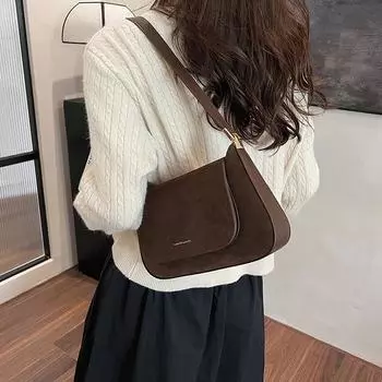 Высококачественная нишевая дизайнерская сумка женская 2024 новая модная ретро универсальная сумка через плечо сумка чёрный