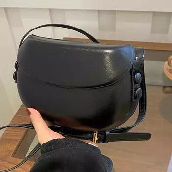 Высококачественная нишевая сумка женская 2024 новая ретро универсальная сумка-мессенджер модная ретро сумка через плечо женская чёрный