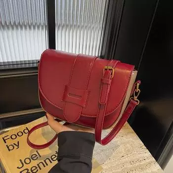 Высококачественная нишевая сумка женская осень и зима 2024 новая универсальная сумка-мессенджер женская популярная модная сумка-седло чёрный