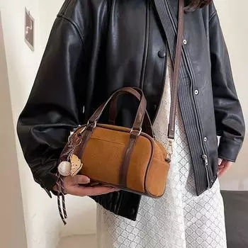 Высококачественная нишевая женская сумка осень-зима 2024 года, новая ретро-матовая сумка-мессенджер, женская переносная сумка для боулинга