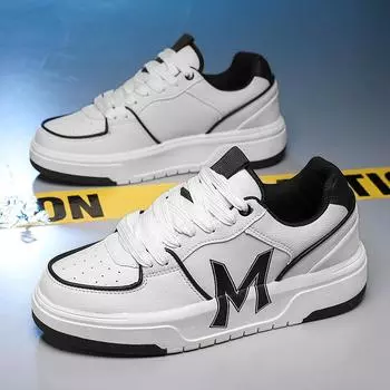 Высококачественная новая мужская кожаная обувь, легкая, удобная, дышащая, универсальная спортивная обувь, женская повседневная спортивная обувь 35 белый