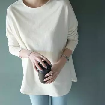 Высококачественная однотонная простая футболка весна-осень, женская футболка с длинным рукавом и круглым вырезом, белая футболка-пуловер M чёрный
