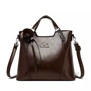 Высококачественная однотонная роскошная женская сумка, дизайнерские кожаные сумки через плечо для женщин 2025 года, сумка-тоут большой вместимости чёрный