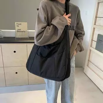 Высококачественная однотонная сумка через плечо большой емкости, многофункциональная нейлоновая сумка через плечо большой емкости, повседневная классика